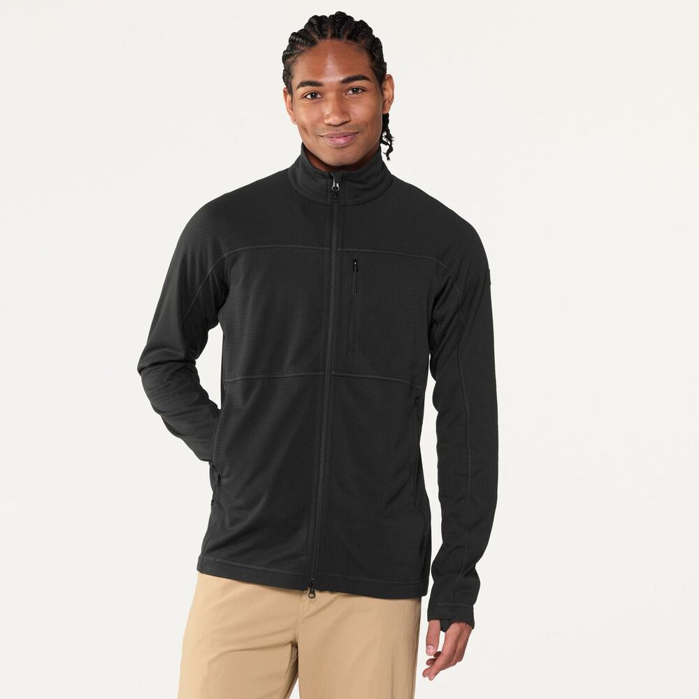 FjallRaven Men's Large Black Abisko Lite Fleece Full Zip Jacket Gorpcore U6-15